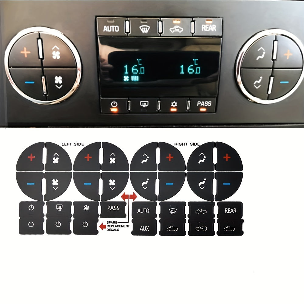 Auto Dash Button Repair Sticker Replacement for Climate Control Decals