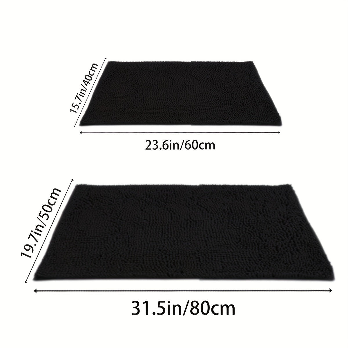 Thick Bathroom Rug Non-Slip Soft Polyester PVC Backing Kitchen Mat
