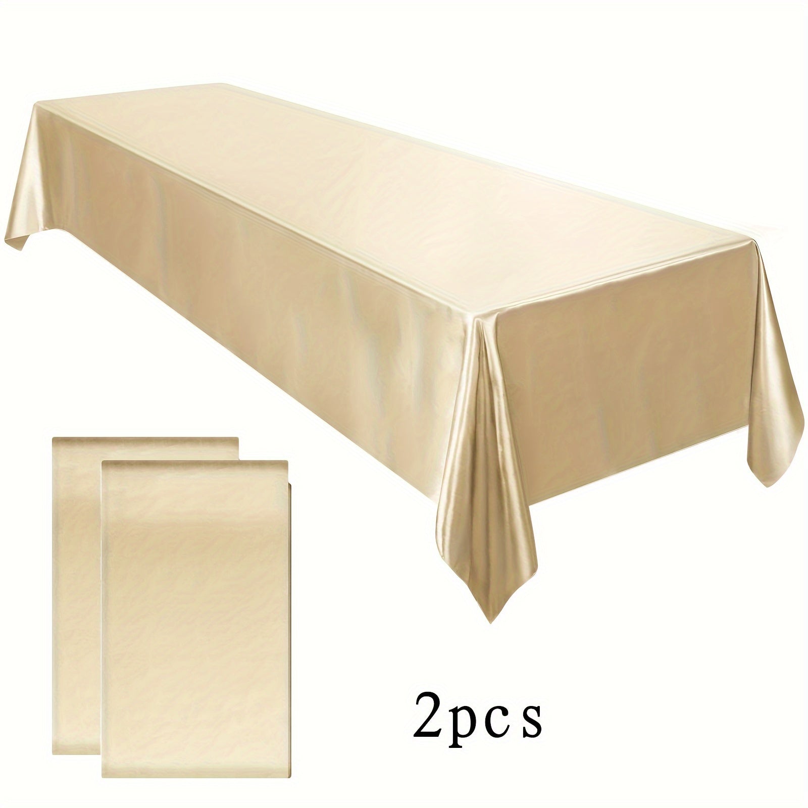 Luxury Satin Tablecloth for Wedding Banquet Rectangular Polyester 10-12 Seater