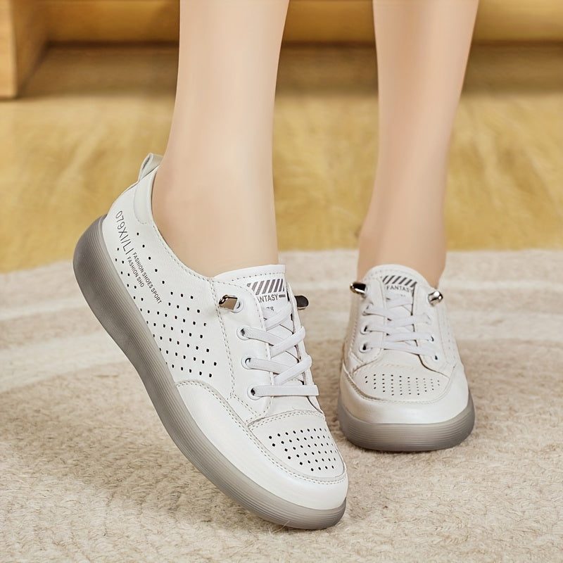 Women's White Slip-On Sneakers Casual Shoes Lightweight Comfort