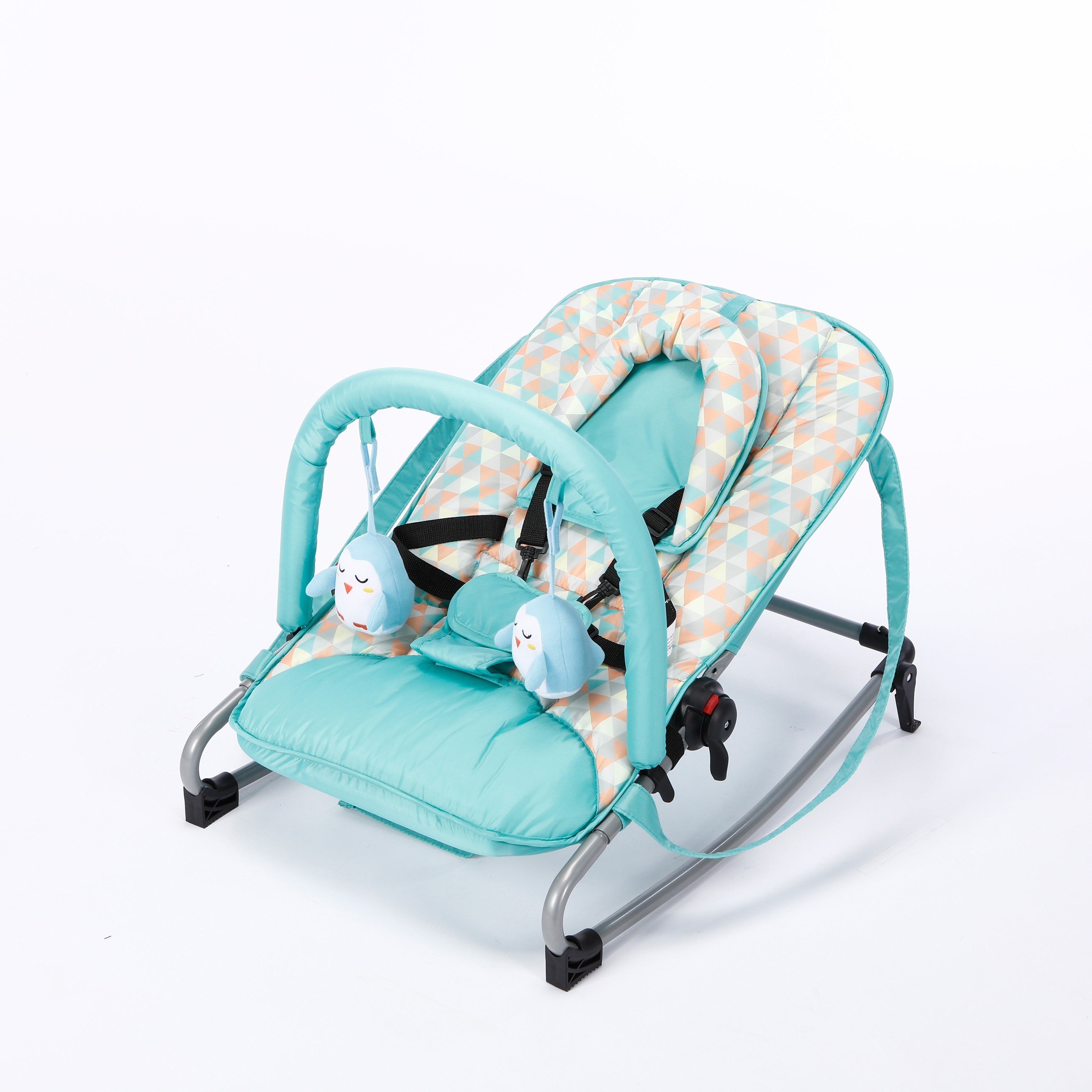 Kids Recliner Chair for Babies and Toddlers Adjustable Rocker with Toy Bar Blue