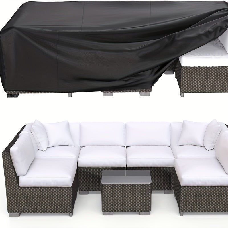 Outdoor Furniture Cover Black 420D Oxford Weather-Resistant Garden Lawn Deck