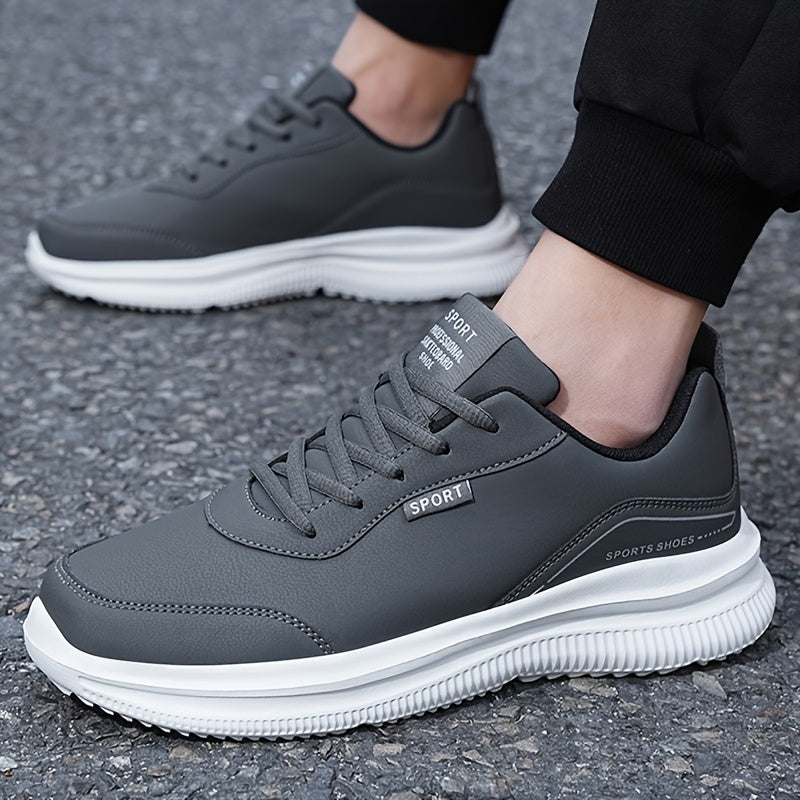 Мужские черные легкие кроссовки из PU и MD с шнуровкой для спорта и путешествий, размеры 39-48