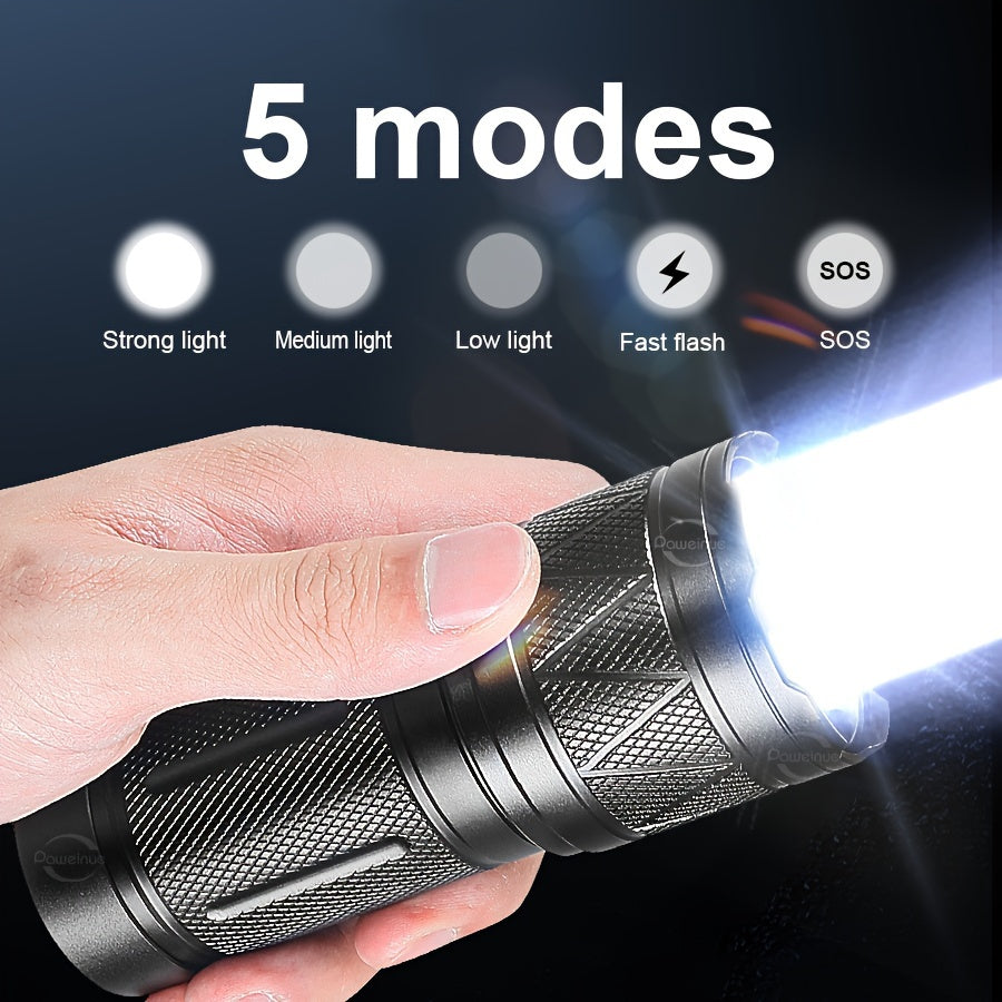 Super Bright LED Flashlight 12000mAh Rechargeable Battery Handheld Torch for Home Security Safety and Outdoor Use