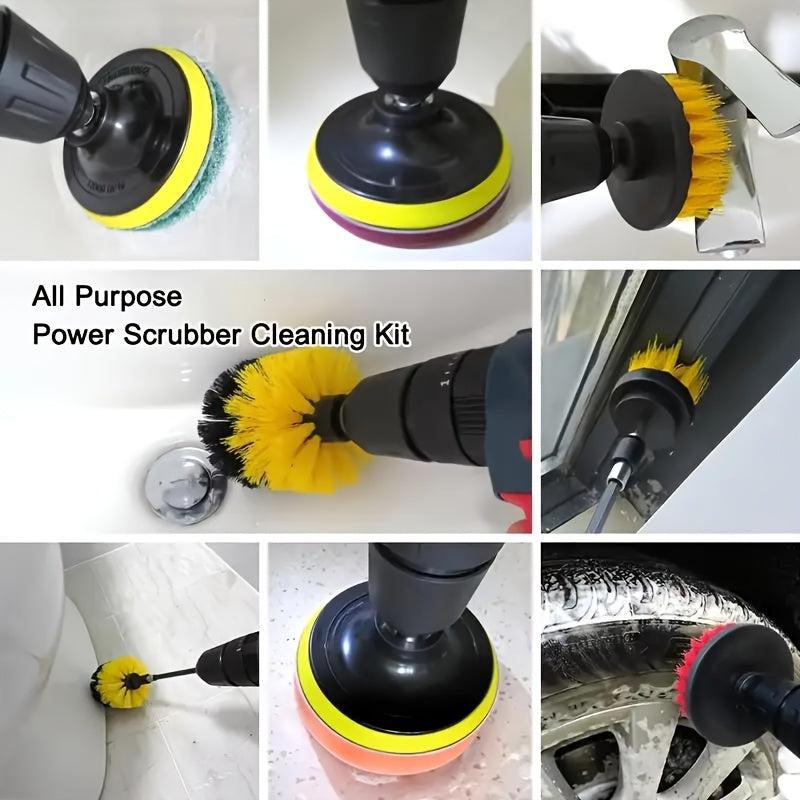 All-Inclusive Drill Brush Set for Car Cleaning and Polishing with Multiple Attachments