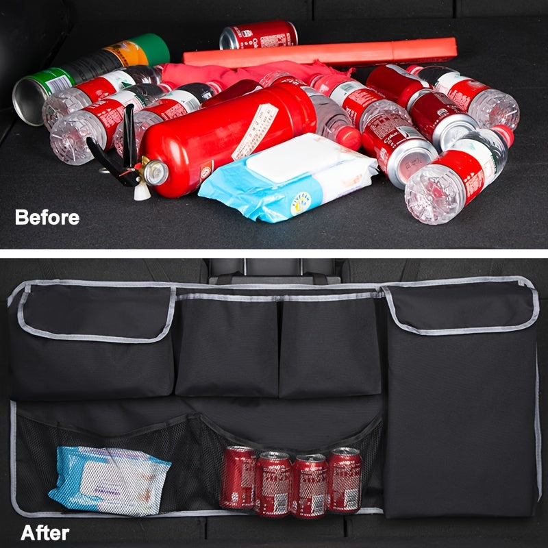 Universal Car Organizer Trunk Storage Bags Seat Back Mesh Pocket Oxford