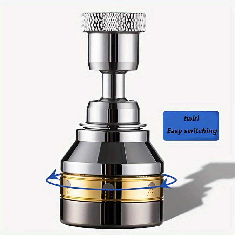 Copper Water Outlet Faucet with Rotating Thread Splash-Proof Extender and Filter Shower Head