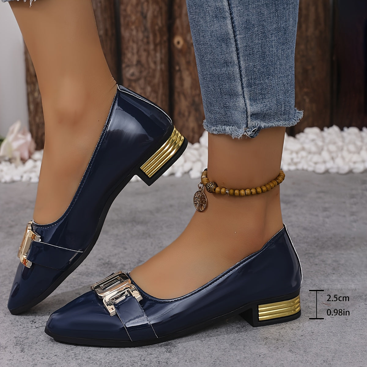 Women's Pointed Toe Slip-On Loafers Sequin Detail Orange Synthetic Dress Shoes