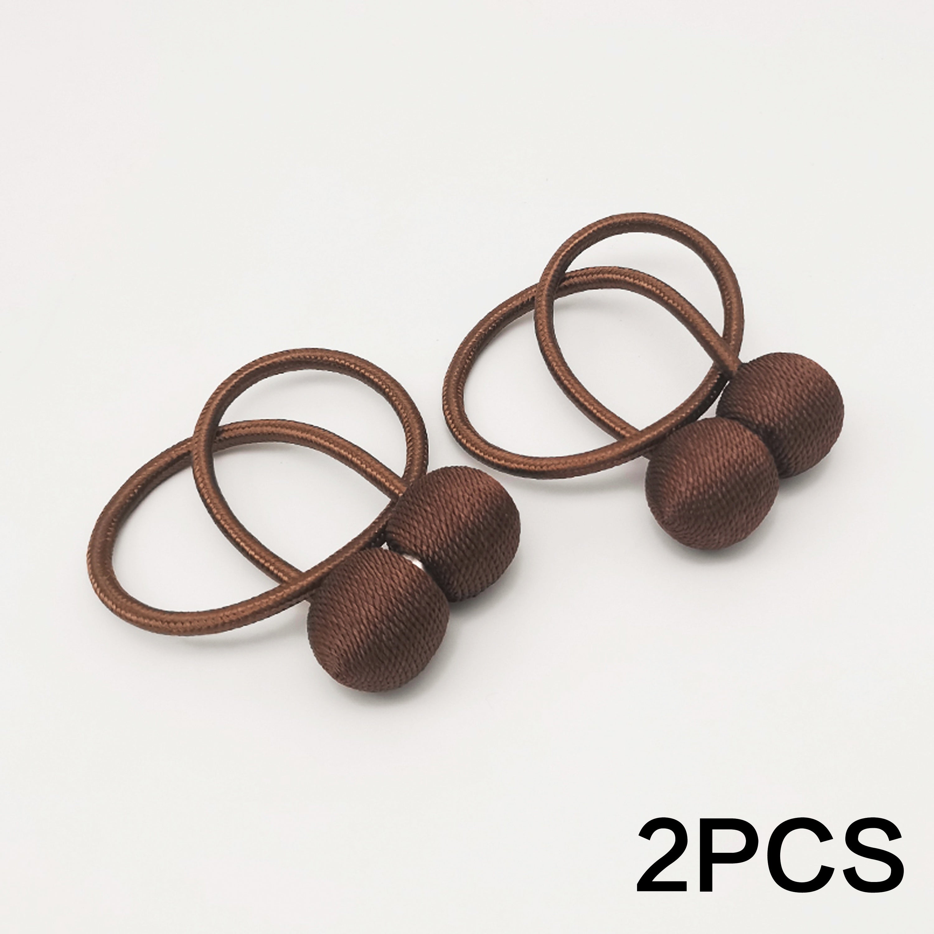 Set of Two Magnetic Curtain Tiebacks Polyester Twisted Rope Easy to Install Durable