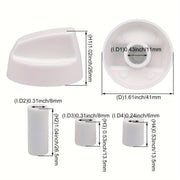 Juego de 4 perillas universales de plástico blanco para electrodomésticos