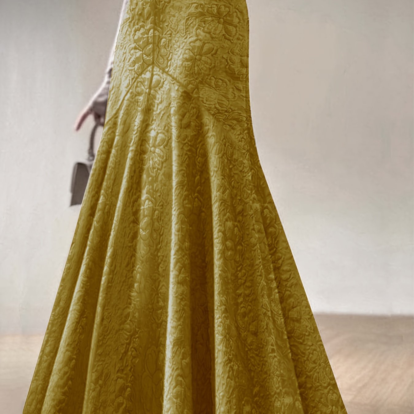 Plus Size Mermaid Lace Skirt Peach A-Line Zipper Evening All-Season