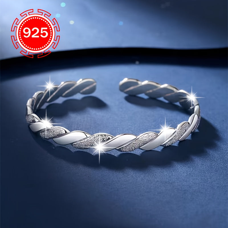 Hypoallergenic 925 Silver ochiq bangil bangle taqinchoq ayollar va qizlar uchun o'zaro bog'langan dizayn