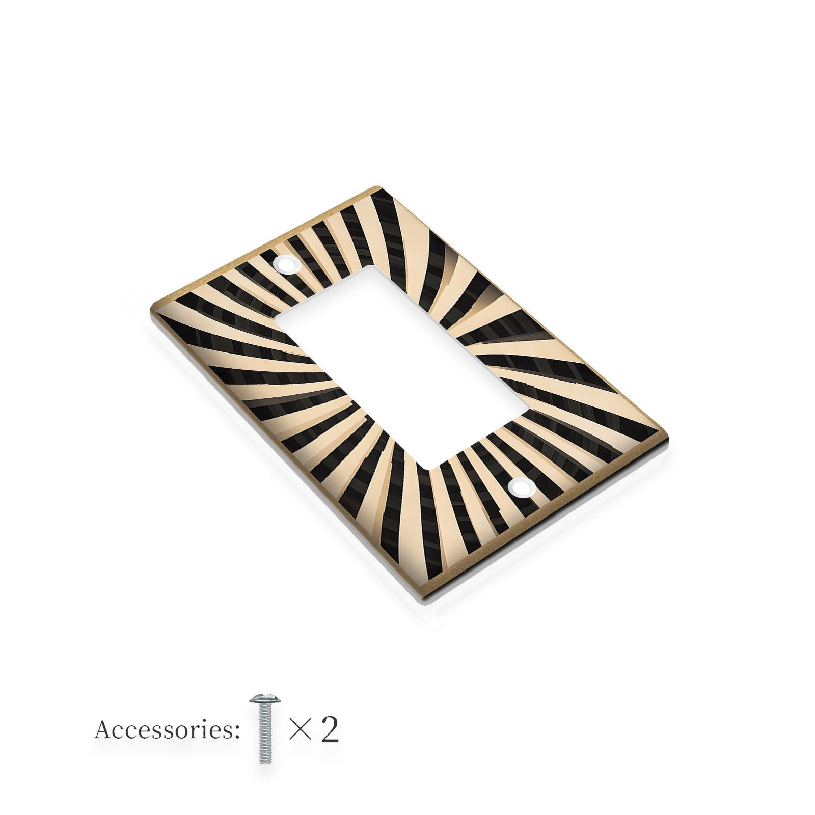 1 dona Yagona/Ikkita Gang Spiral naqshli dekorativ devor switch plitkasi - issiqlik va rang o'zgarishiga chidamli, batareya yoki elektr talab qilinmaydi