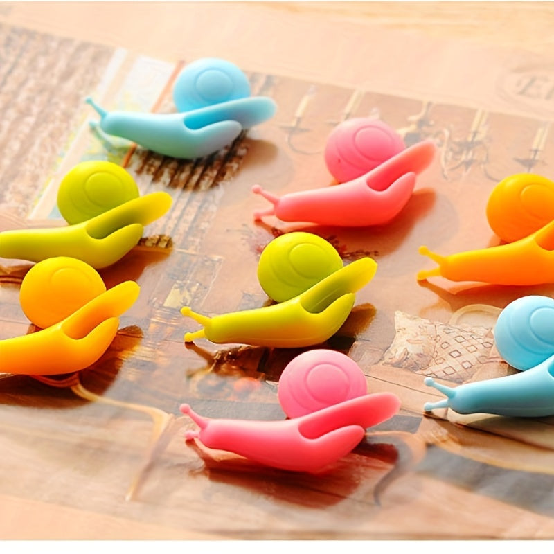 Set of 6 Silicone Snail Wine Glass Labels for Tea Cups and Bags
