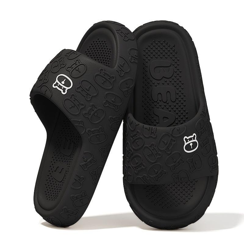 Women's Men’s Cartoon Bear Slip-On Sandals Pink Purple EVA Indoor Outdoor