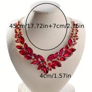 Rhinestone Statement Necklace Chunky Bib Jewelry for Women