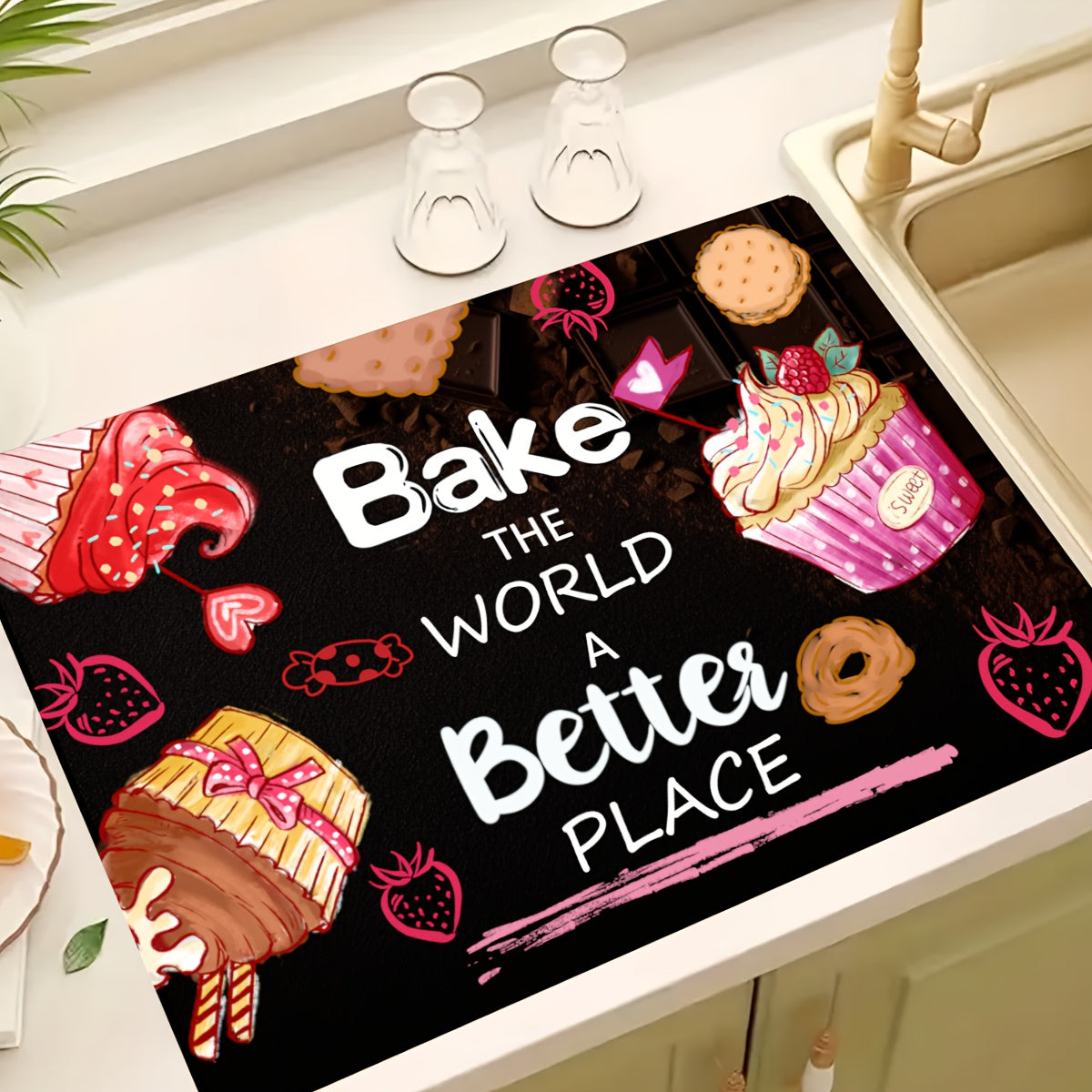 Countertop Protector Sink Draining Mat Non-Slip Diatom Mud Rubber 28.5x20.5 Inches