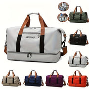 Large Capacity Waterproof Travel Bag with Dry Wet Separation and Fixed Shoulder Strap for Sports and Weekend Getaways
