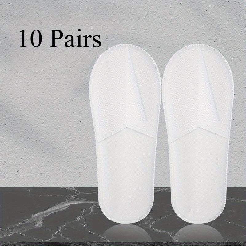 Unisex Non-Woven Hotel Slippers 10 Pairs Travel Home Use