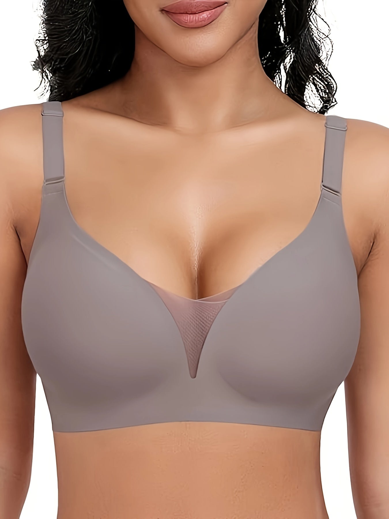 Wireless Seamless Push-Up Bra with Anti-Sagging Mesh for Comfort and Support
