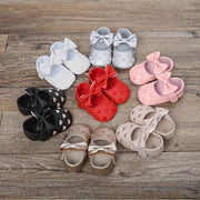 Baby Girl Sandals for Spring and Autumn Breathable PU Flat Shoes with Heart Embroidery