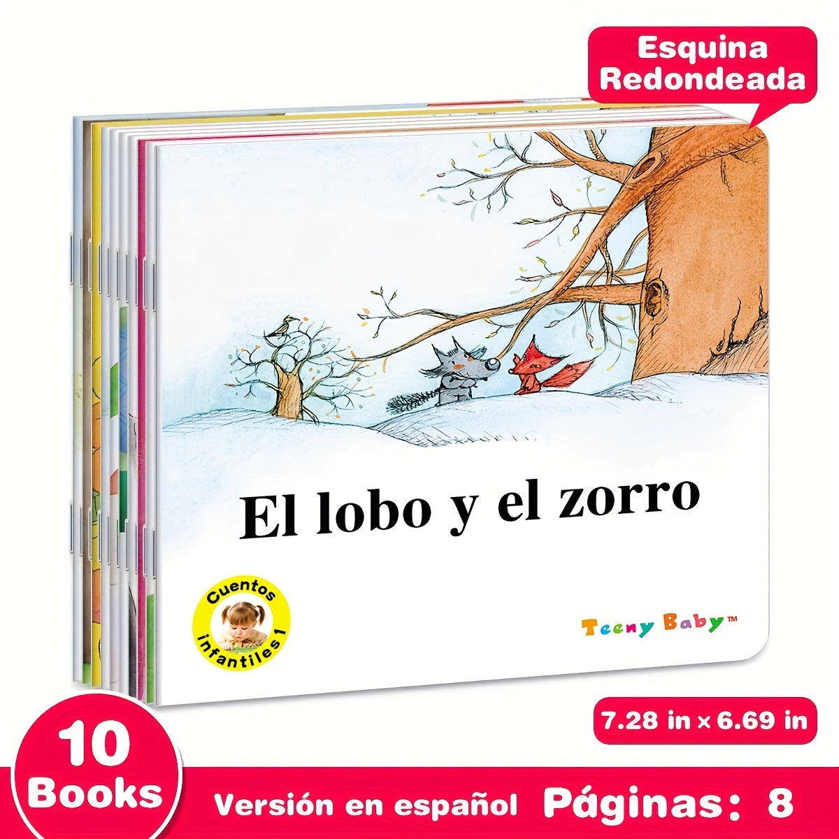Set of 10 Spanish Children's Picture Books with Short Stories for Ages 3+