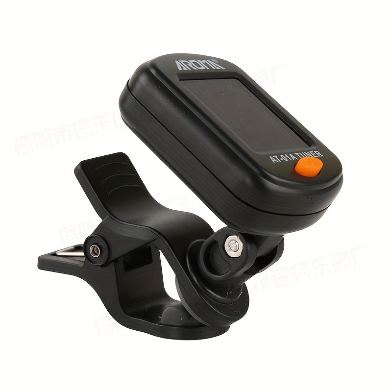 Clip-On Guitar Tuner for Guitar Bass Violin Ukulele Automatic Power-Off Single Button Black