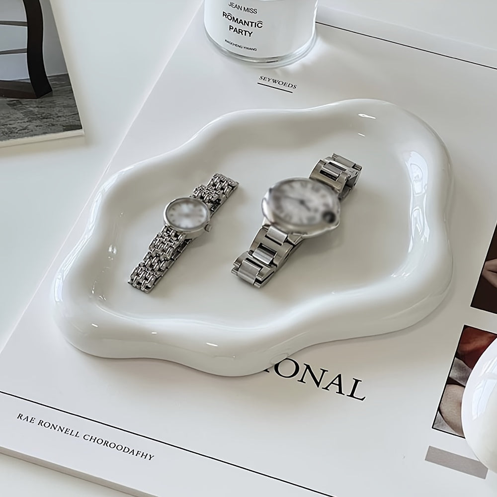 Ceramic Jewelry Tray for Storage Keys Perfume and Decorations at Entrance