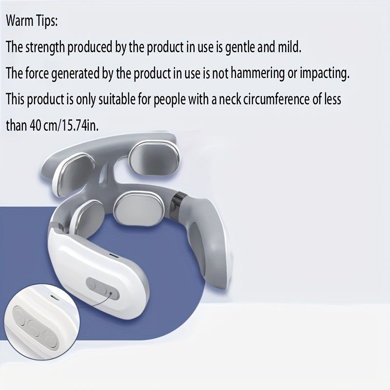 Portable Neck Shoulder Massager with Heat USB Rechargeable 700mAh Battery