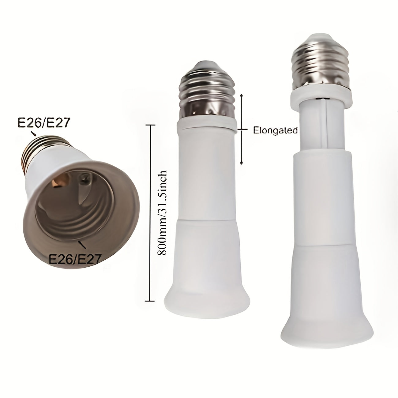 Adaptador de extensión de casquillo de lámpara de E26 a E16, paquete de 6 o 10 para conversión de bombillas