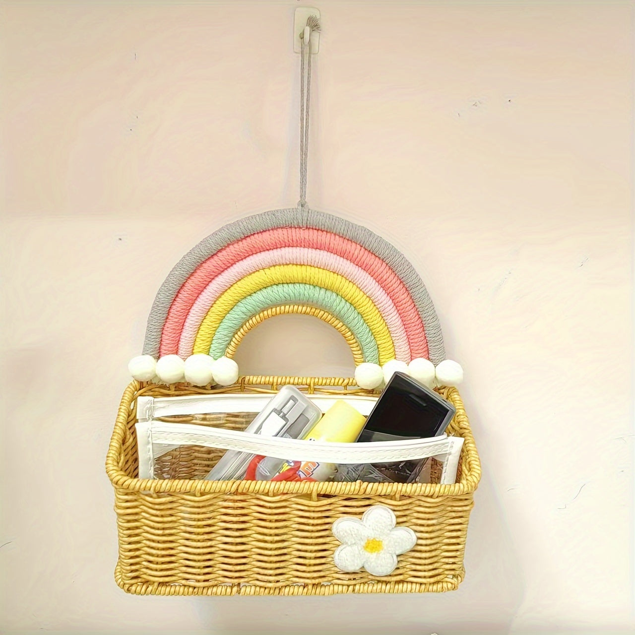 Rainbow Bamboo Basket for Snacks Cosmetics Keepsakes