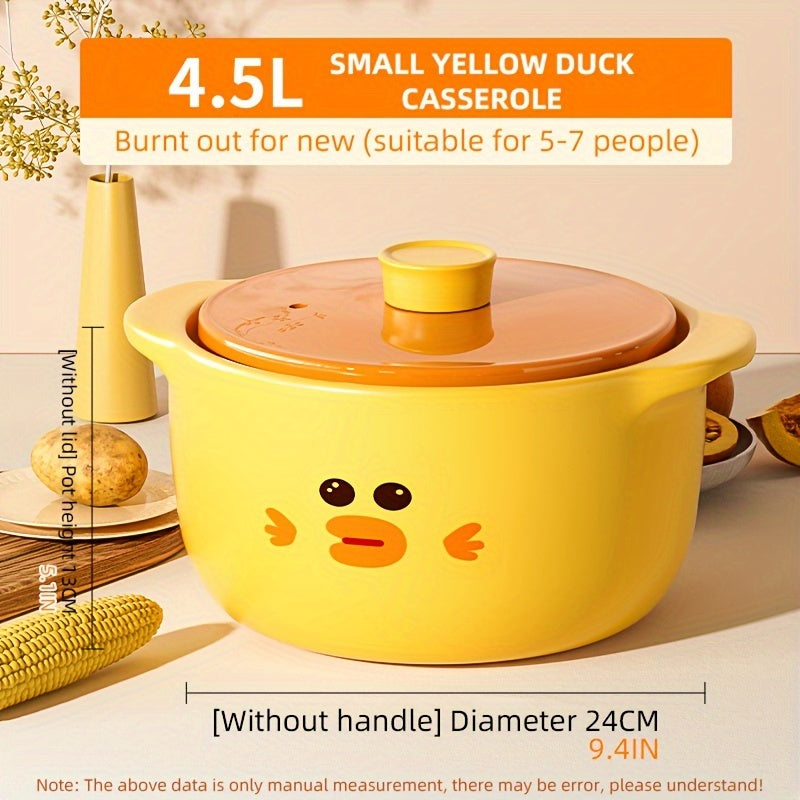 Yellow Ceramic Stockpot 6L for Soups Rice and Slow Cooking Non-Stick Clay Pot