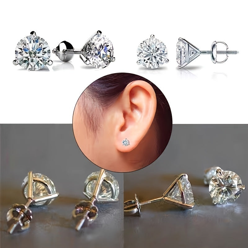 Sterling Silver Zirconia Earrings for Women Hypoallergenic Gold and Silver Tones