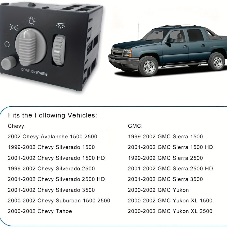 Headlight Dimmer Switch Replacement for Chevy Silverado Yukon 9-Pin