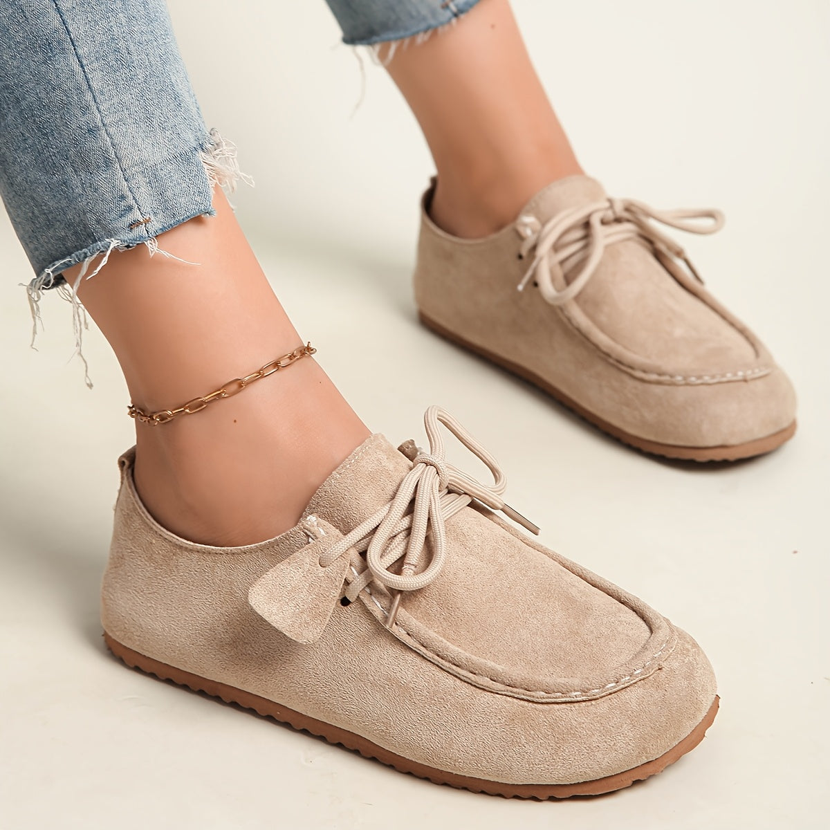 Women Soft Pink Slip-On Loafers Casual Flats Comfortable Round Toe