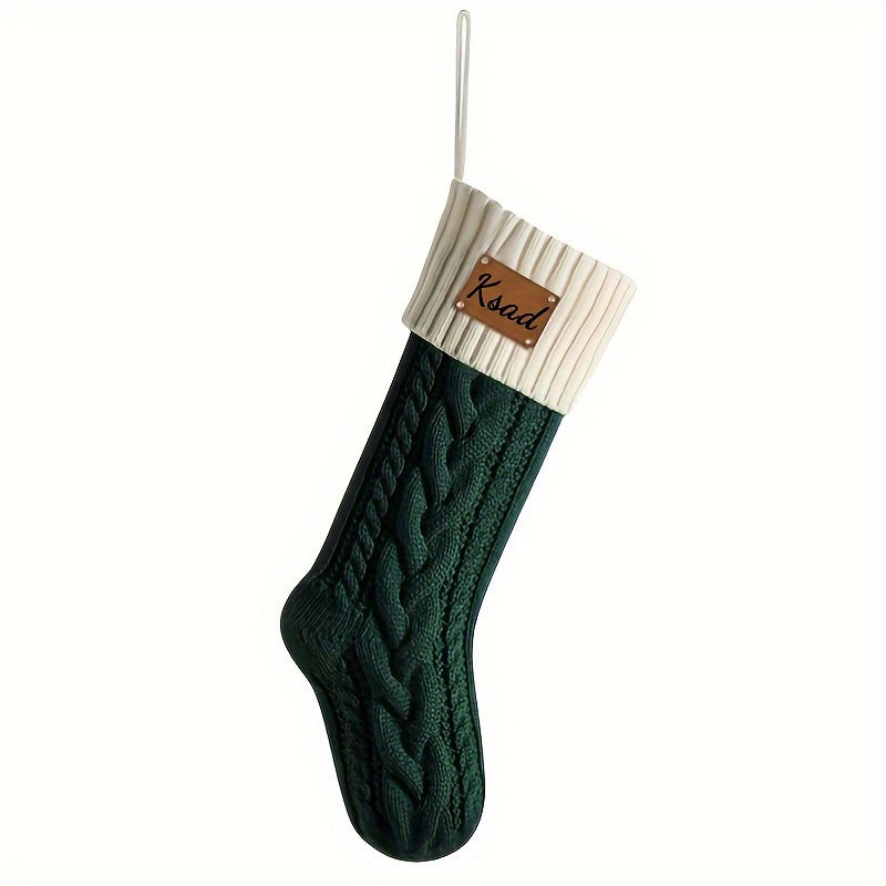 Personalized Christmas Stocking with Custom Knit Name Large Holiday Gift Bag for Family and Friends