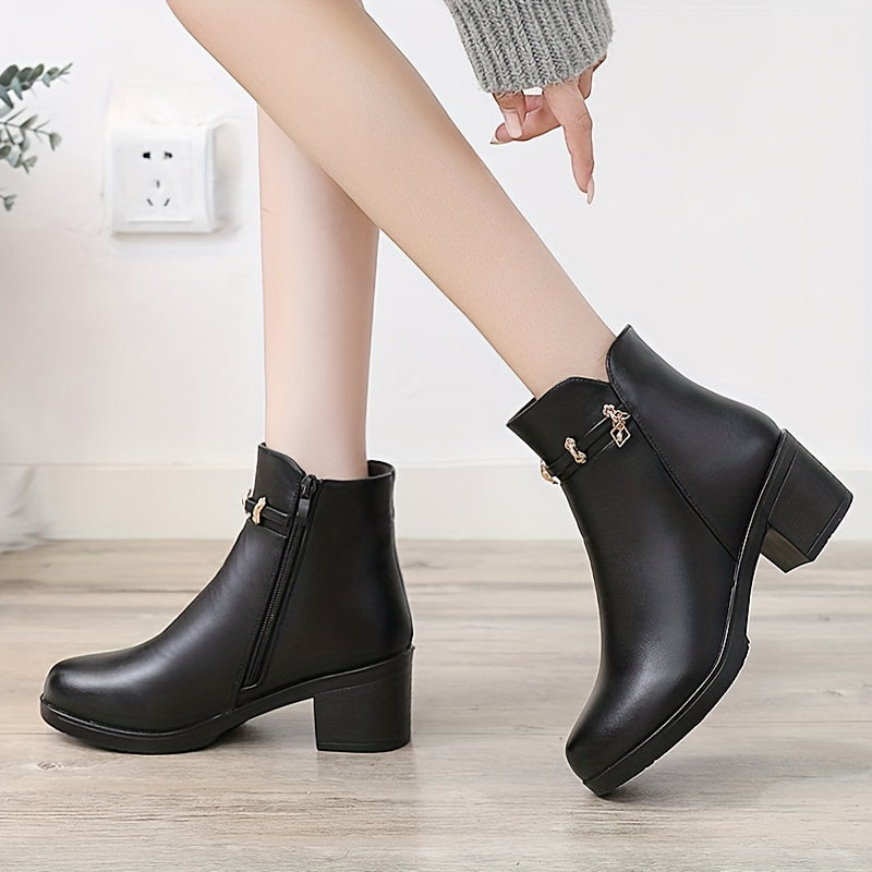 Women's Winter Boots Chelsea Style Non-Slip Cold Weather Shoes Black