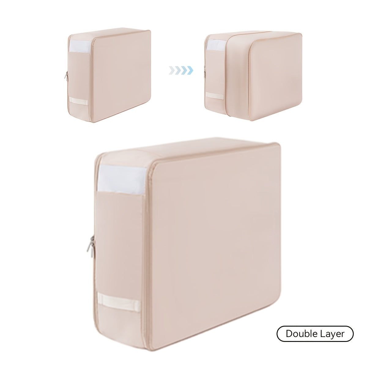 Portable Compression Storage Bag for Travel and Clothing Protection Gray Pink