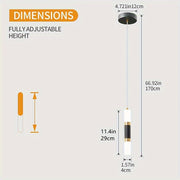 Black and Gold LED Mini Pendant Light for Kitchen Island and Bedroom Modern Acrylic Shade