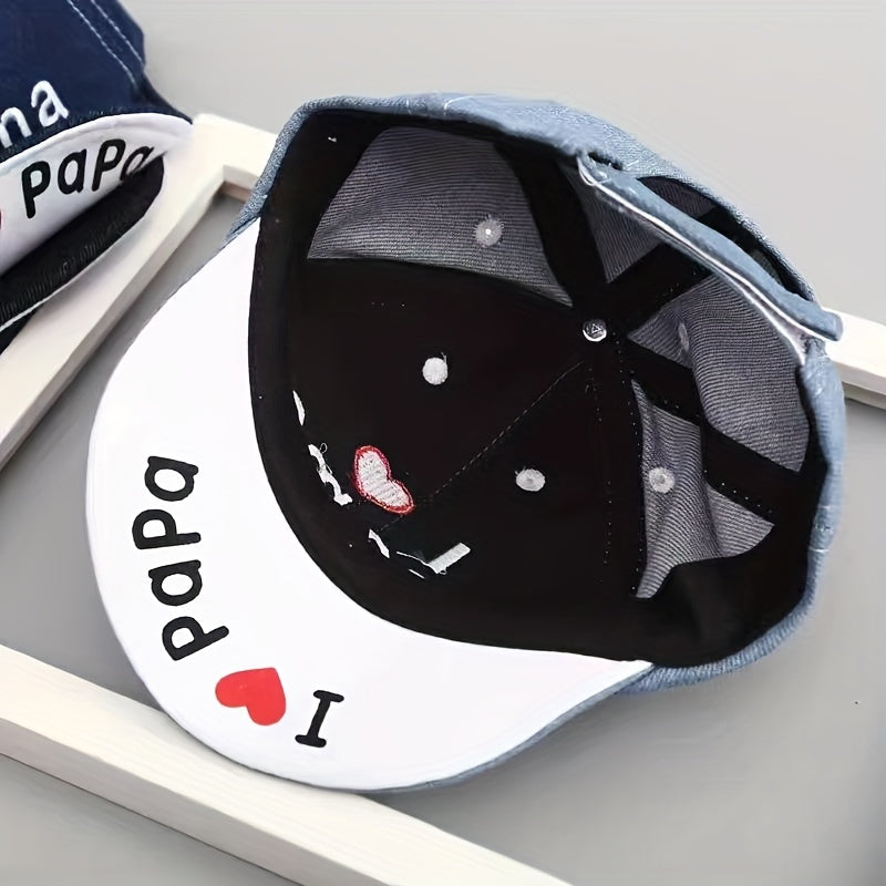 Baby Girls and Boys Denim Baseball Cap with Adjustable Straps Sun Protection for Toddler 0-3 Months