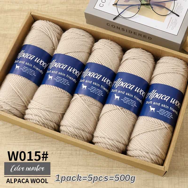 Multicolor Alpaca Wool Yarn Bundle 95 Percent Alpaca 5 Percent Polyester 100g Balls for Knitting Crocheting Winter Crafts