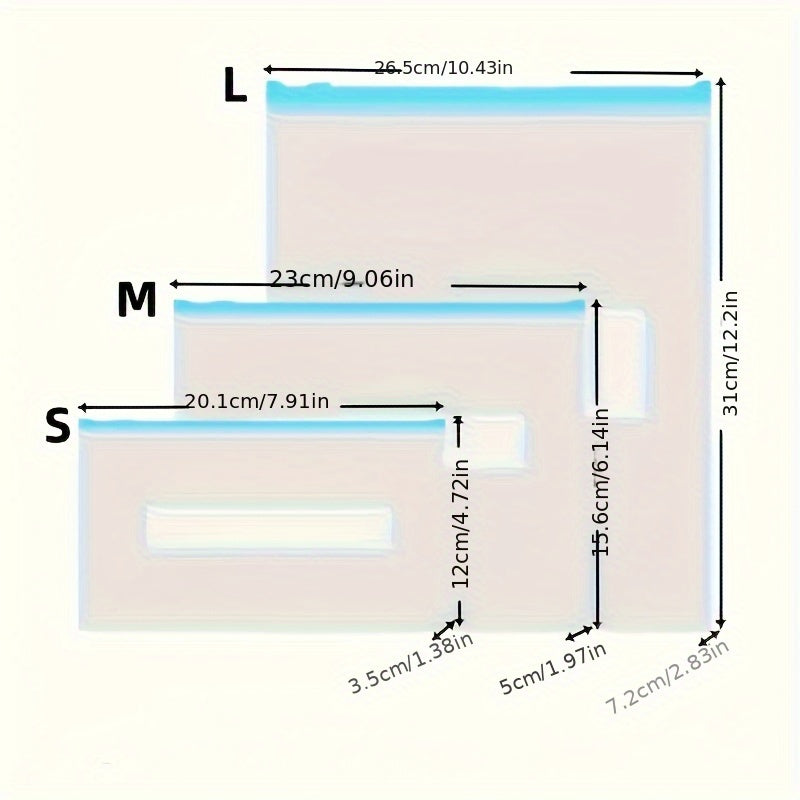 10pcs Reusable Food Storage Bags with Zipper Sealing for Fruits Vegetables Grains