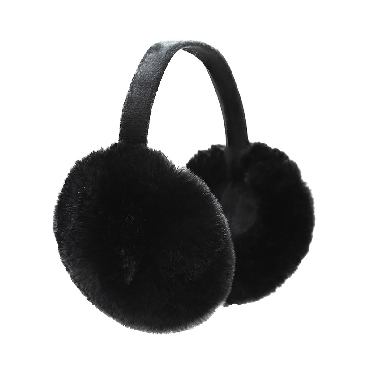 Winter Fleece Ear Warmers with Furry Lining Foldable for Cold Weather