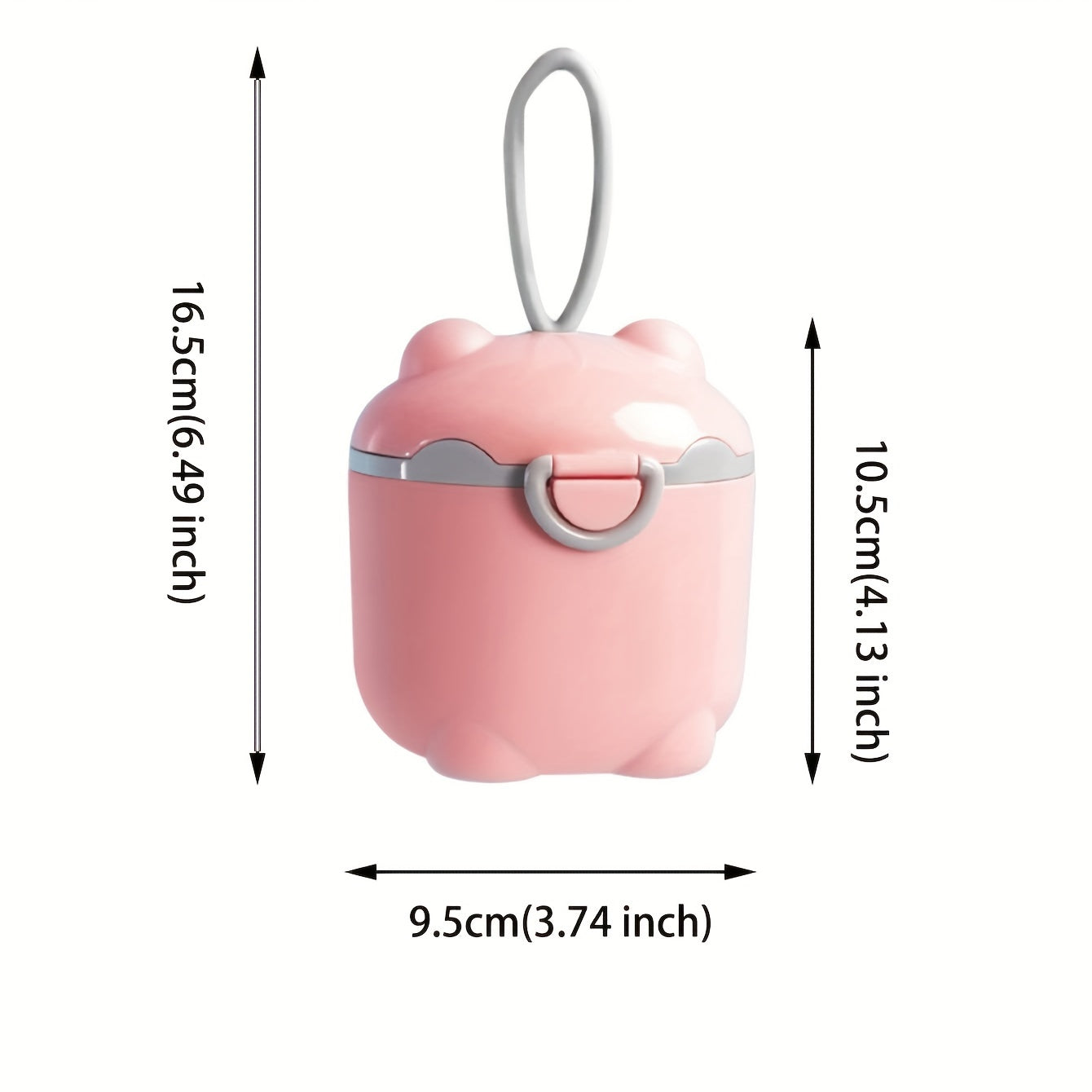 Large Cartoon Portable Milk Powder Container with Spoon for Kids Green Pink