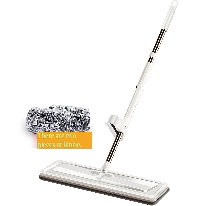 Hands-Free 360 Degree Self-Twisting Microfiber Mop with 2 Pads for Hardwood Floors