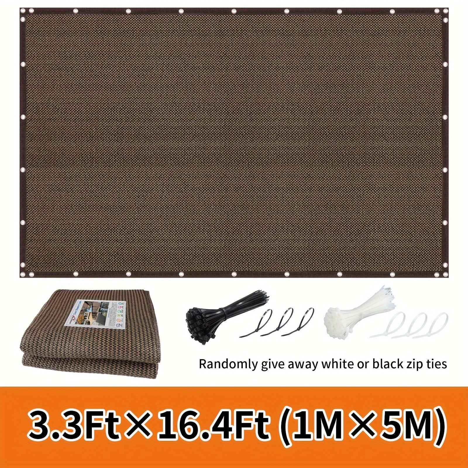 Outdoor Privacy Screen Fence Windproof Sun Protection Decorative Wall Mounted Barrier Black or White Ties Included