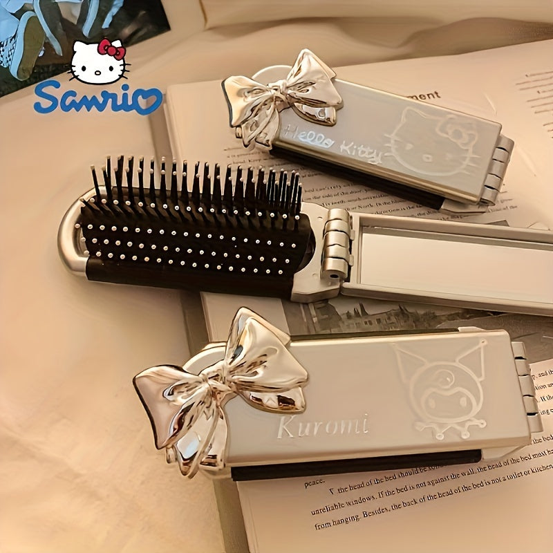 Portable Foldable Dual-Use Comb and Mirror Set for Girls Travel Back-to-School Gift