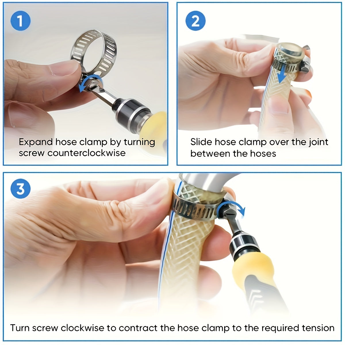 20 Pcs Stainless Steel Hose Clamps Set Adjustable Pipe, Tube, Fuel Line