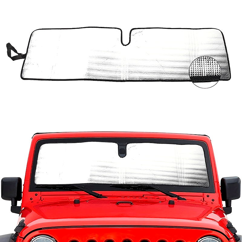 Универсальный солнцезащитный козырек для Jeep Wrangler, крышка для лобового стекла, черная алюминиевая фольга