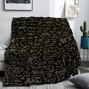 Mathematical Formula Print Flannel Fleece Throw Blanket Hypoallergenic Soft Polyester All Seasons